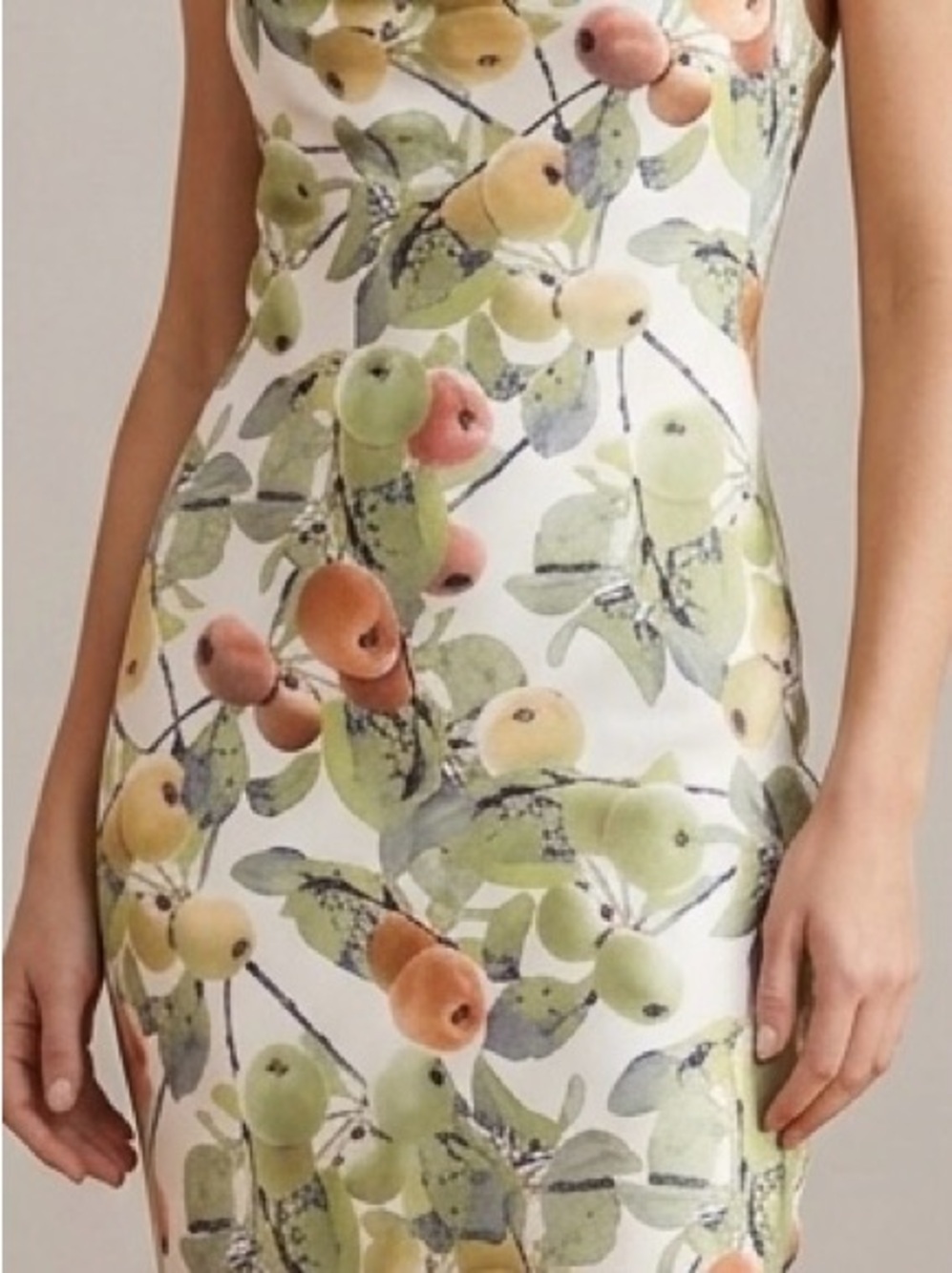 Slip Dress in Pastel Peach & Green